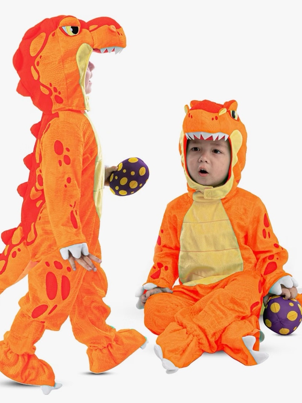 Spooktacular creations Orange T-Rex Baby Costume Size 18-24 Months